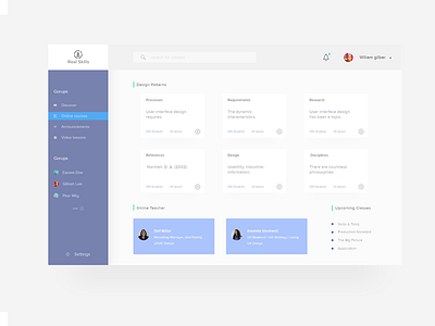 Conceptual Dashboard UI chart dashboard date graph income notify science student subject teacher track