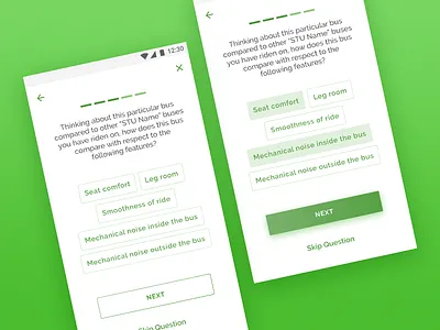 Multiple Options Feedback android mobile app multiple options ratings ui ux