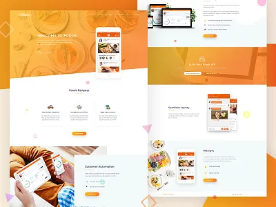Food App Landing Page Design app interface landing landing page service page theme design ui design ux wordpress theme