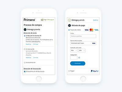 Primens Check Out Mobile app appdesign e commerce interface mobile product responsive shopping tech ui ux webdesign