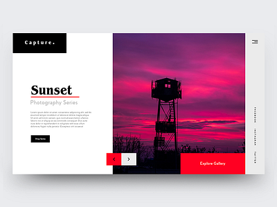 Capture. clean editorial grid minimal modern photography portfolio typography ui ux webdesign website