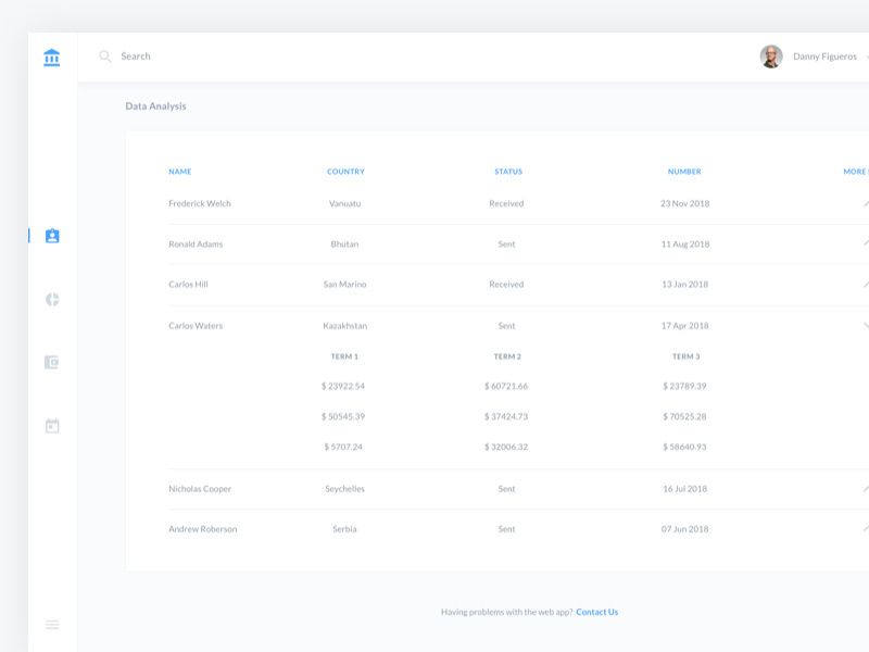 Data Table UI by Pierluigi Giglio on Dribbble