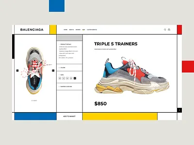 Triple S Trainers balenciaga design fashion georgia inspiration mondrian shoes shop ui web website
