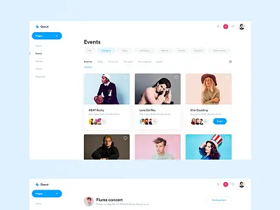 Goout Events clean czech design real project simple ui ux web web design wolinger work