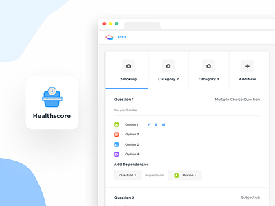 Scio Cms Healthscore app interaction design crm dashboard healthcare quiz dashboard interface ux ui material design responsive app application startup product ui ux design banglore user experience website cms