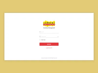 Indosat Ooredoo - Inventory Management clean dashboard inventory landing page login management ui ux website