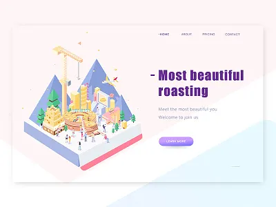 Illustrations web page aircraft blue cakes characters cheese house illustrations pages pink sweets yellow
