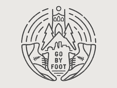 Go By Foot badge foot go mt. hood oregon portland running running shoe shoe stumptown trees