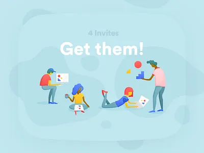 Invites illustration banner card clean design identity illustration invite minimalist people soft ui website
