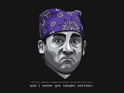 Prison Mike michael scott portrait print prison mike the office tv vector