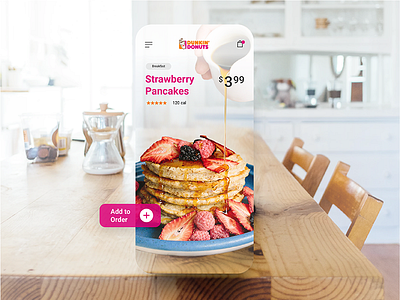 Daily Ui Challenge 040 Augmented Reality Food App 040 ar challenge daily dailyui dunkin donuts food app menu mobile recipe ui vr