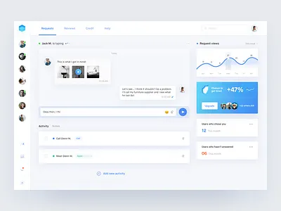 Done ✔️• Freebie app chat crm dashboard desktop digital freebie interface sketch ui ux web