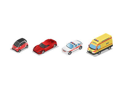 AXA Winterthur ambulance bern cart cops. police isometric pingpong smartcar swiss switzerland tabletennis ticket vehicle