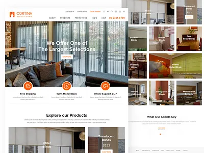 Landing Page "Cortina Eyelet Curtain" creative curtain ecommerce experience homepage interface interlar layout ui user ux web