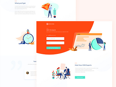 Landing page - seo analyzer illustration landing page seo ui ux