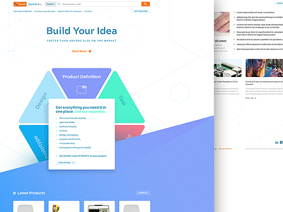 Dribbble Shots Farnell Home corporate engineering iot landingpage layout modern startup tech web