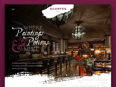 Scarfes Bar bar branding cocktails design drink flat logo type vector web design