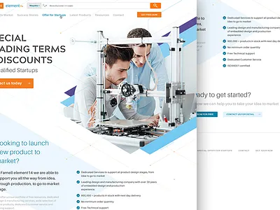 Dribbble Shots Farnell Special Offer business corporate design lab layout promotion responsive startup students tech web