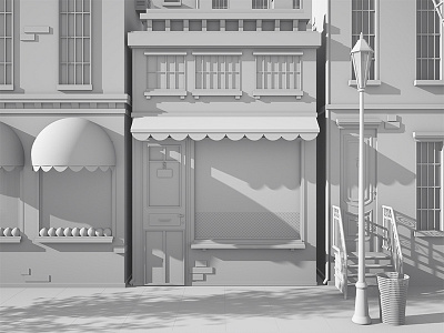 City No.1 3d 3d artist 3d designer building c4d cel shading cinema 4d city low poly render street town