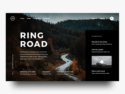 Ring Road car design iceland landing page nature norway ui ux