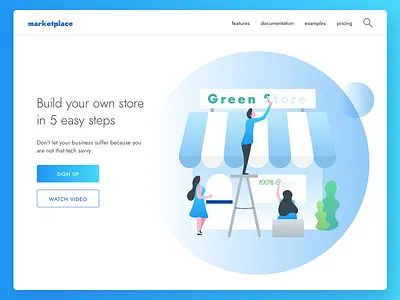 Marketplace app design illustration market ui ux web
