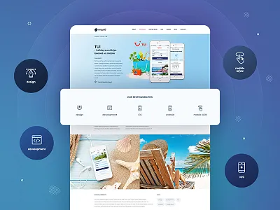Miquido website - Portfolio blue clean minimal miquido mobile portfolio ui ux web