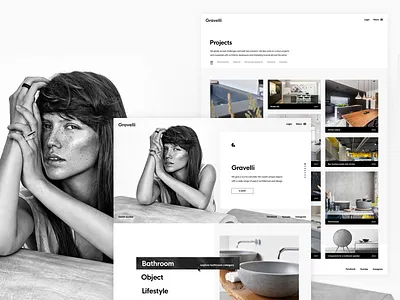 Gravelli Website concrete gravelli minimal ui web website white