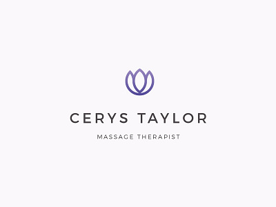 Cerys Taylor Massage Logo brand clean floral identity logo logo design logomark lotus massage modern spa therapist