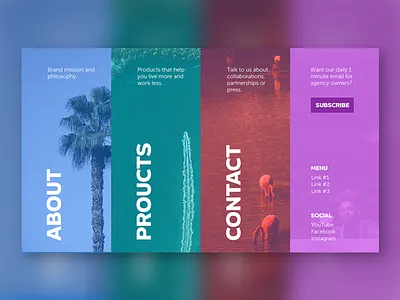 Tropical Menu Design design interface lifestyle brand menu ui