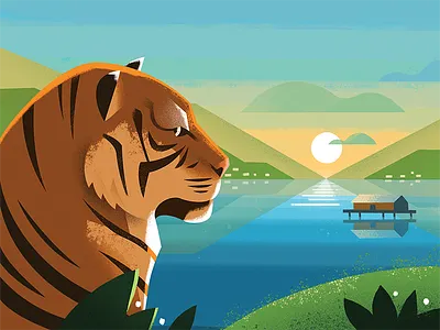 Sumatra Mandheling coffee color down the street down the street designs dts illustration ipad lighting packaging perspective procreate tiger