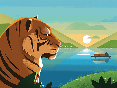 Sumatra Mandheling coffee color down the street down the street designs dts illustration ipad lighting packaging perspective procreate tiger