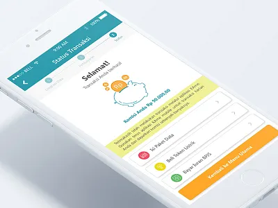 Transaction Success 3/3 app mobile finance fintech illustration isi pulsa listrik transaction ui uidesign