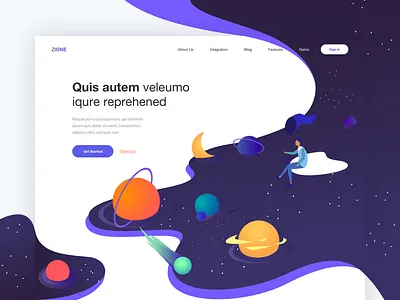 Zione - Landing Page illustration landing minimal one page ui ux
