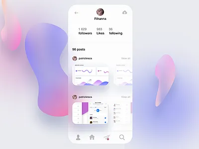 Olimplabs app blue blur light loading portfolio selected slide ui ux