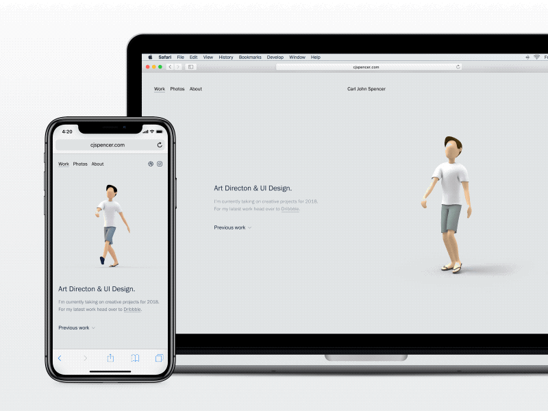 New portfolio for 2018 3d animation c4d character cinema 4d html5 mobile portfolio responsive video web