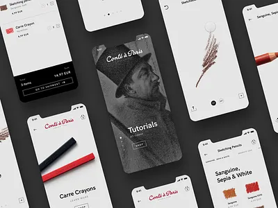 Conté à Paris Store Concept ✏️ 7ninjas basket cart conte crayon e commerce paris pencil shop store