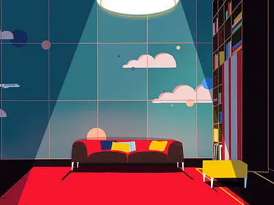 Room color illustration light room style frame