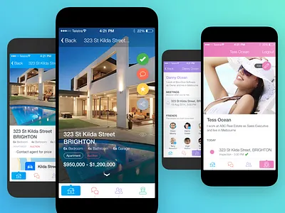 Box & Dice app button icons mobile real estate ui user experience user interface ux