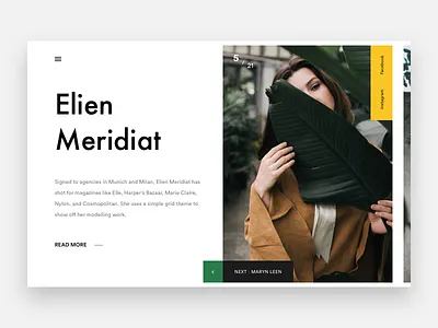Model Agency agency brown explore green landing page minimal model web web design yellow