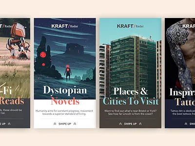 Kraft | Radar clean instagram ios minimal news social media stories story ui ux