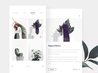 Flower page details app clean collection color image ios kit personal photo project ui