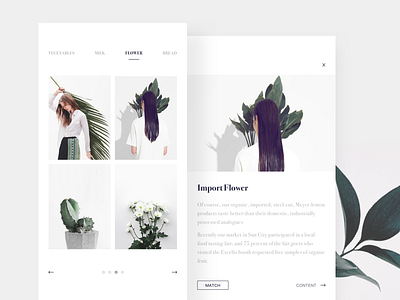 Flower page details app clean collection color image ios kit personal photo project ui