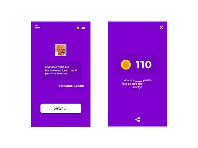 Guess Quote App — Screens app app design guess quote guess the quote quiz quote ui ux