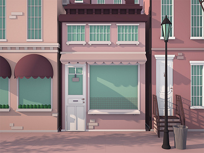 City No.2 3d 3d artist 3d designer building c4d cel shading cinema 4d city low poly render street town
