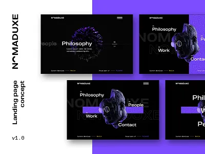 NomadUXE — Landing Page Concepts 3d brutalism brutalist design concept google design landing landing page navigation typography ui ux wegbl