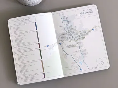 Custom Asheville Map Design asheville custom iconography icons illustration map map design map designer