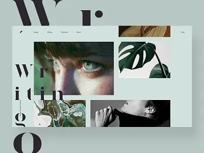 Portfolio calligraphy clean grid logo magazine news photo portfolio typography ui ux web