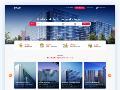 Real Estate Listing - Landing Page activity business filter landing page listing products property real estate search ui ux website