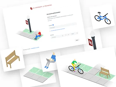 Isometric Process college design illustration isometric process sign in sign up signin signup splash page university ux