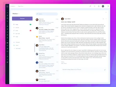 Quantum - Mail App admin dashboard email mail mailbox message ui user interface ux